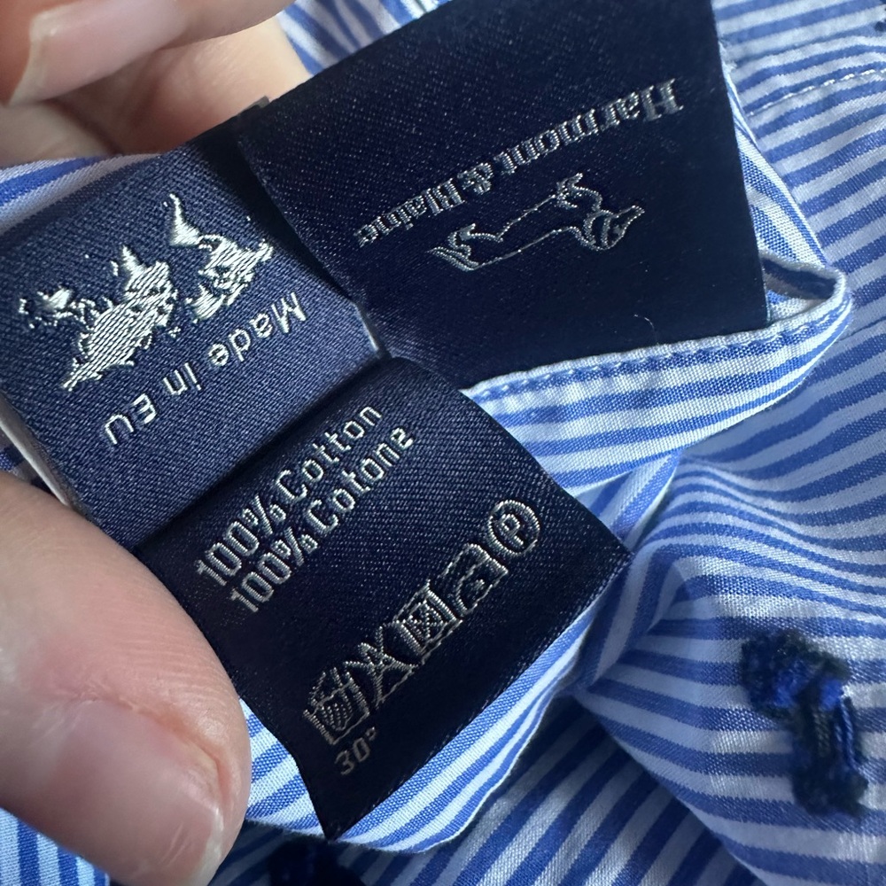 Harmont & Blaine Harmont Blaine Blue Stripe With Dachshund Embroidery View 4